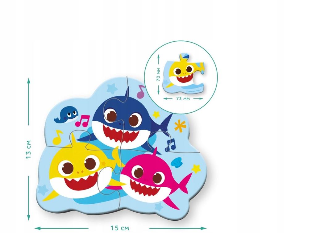 Puzzle Edukacyjne 2-3-4 Elementy Rekin Dla Dzieci Dodo