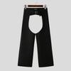 INCERUN Men Belt Waist Crotch Cutout Party Long Pants Trousers