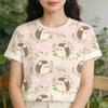 Summer Lady Clothes Crew Neck Short Sleeve Cartoon Hedgehog Graphic T Shirt Women's Outfits Casual Streetwear Soft Tees