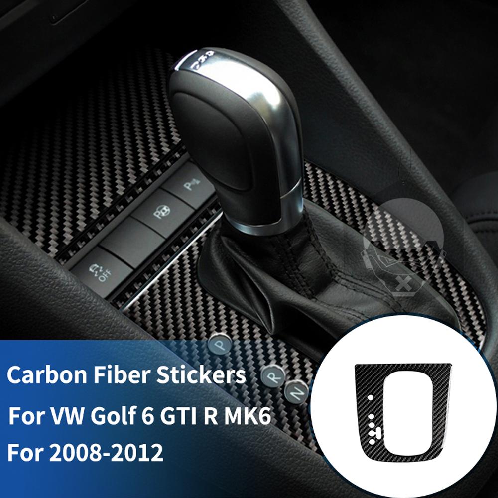 For VW Volkswagen Golf6 MK6 2008-2012 Carbon Fiber Sticker Gear Box Button Panel Shift Decoration Strip Interior