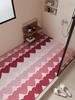 Red Heart Non-Slip Silk Loop Bathroom Floor Mat - Anti-Fall Foot Pad for Kids in Toilet & Shower.