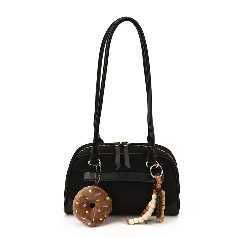 

Fashi Faux Suede Solid Zipper Women s Handbags 2026 Temperament Shoulder Bags Sale Versatile Sweet Ladies Bags чёрный
