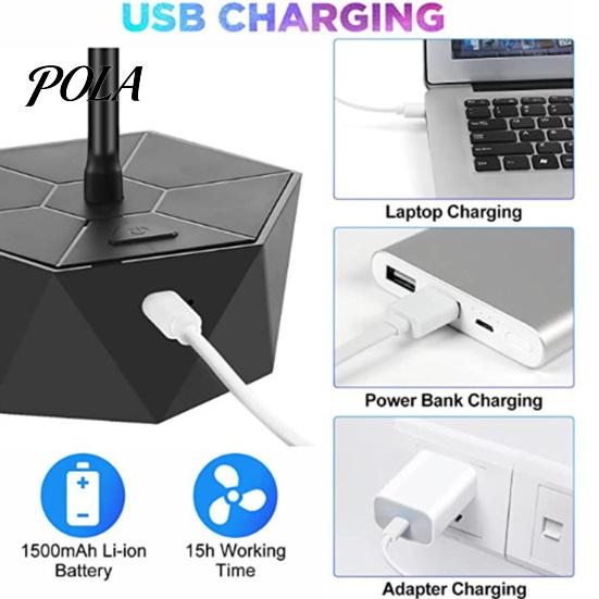 Easy-carry Fly Repellent Fan Tabletop Portable 360 Degrees Rotation USB/Battery Powered Retractable Lightweight Adjustable Pole Physical Mosquito for