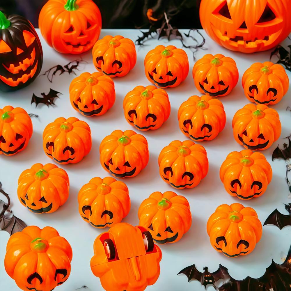 

10-30 шт. Забавная мультяшная машина с головой тыквы на день рождения, Хэллоуин, вечеринку ужасов, подарок, украшение, наполнение карнавальной сокровищницы, подарочный пакет 10PCS