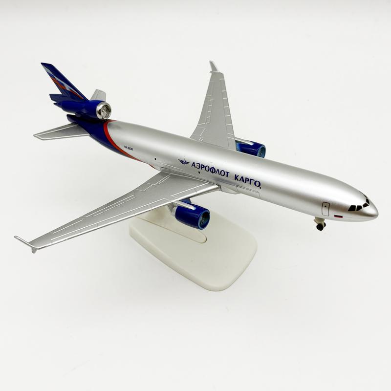 20cm MD11 Plane Model Aeroflot Scale Aircraft Replica Alloy Material Miniature Airplane with Wheels Authentic Collectible Gift