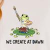 Art Teacher Frog Shirt, We Create at Dawn Tee, Cute Creative Teacher Gift, Artist Comfort Colors T-Shirt