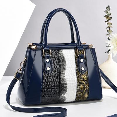New Spliced Alligator Pattern Handbag Color Block High Value Shoulder Bag Multi-layer Large Capacity Fashion Crossbody Bag