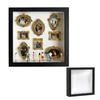 DIY Mini Museum Box with Small Golden Frames Figurines Lamps Photo Frame Shadow Box Family Memory Display Case Home Decoration