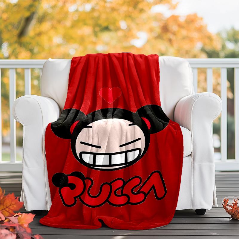 Pucca Theme Printed Blanket - Perfect for Couch, Bed, Travel & Outdoor Use | Machine Washable, Cozy & Durable.