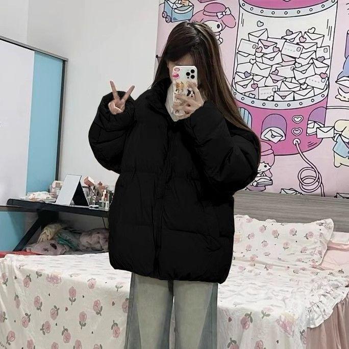 Women's Autumn/Winter Casual Loose Fit Stand Collar Down Jacket