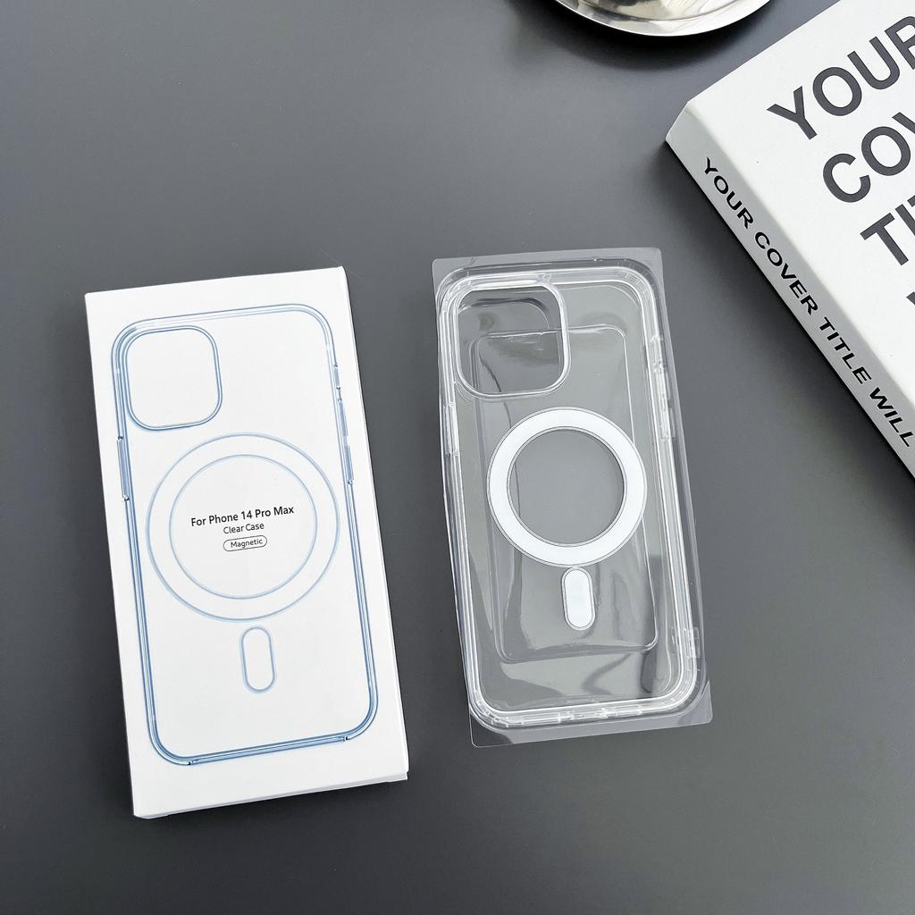 Magsafe Protective Cover for iPhone 14 ProMax, Transparent Acrylic Case, Compatible with Apple 15 Magnetic Mobile Phone Case.