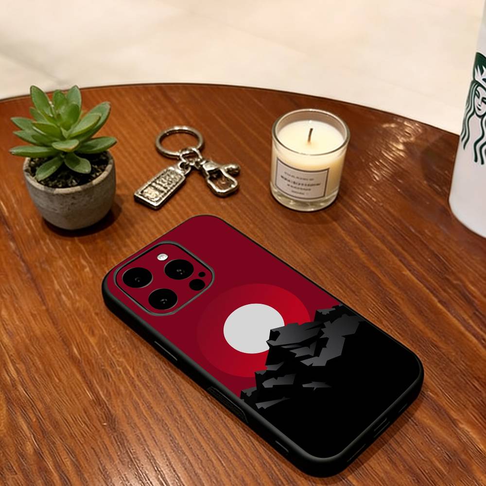 Black Mountain INS Design Phone Case Soft Silicone black For IPhone 17 16 15 14 13 12 11 X XR Plus Pro Max Plus