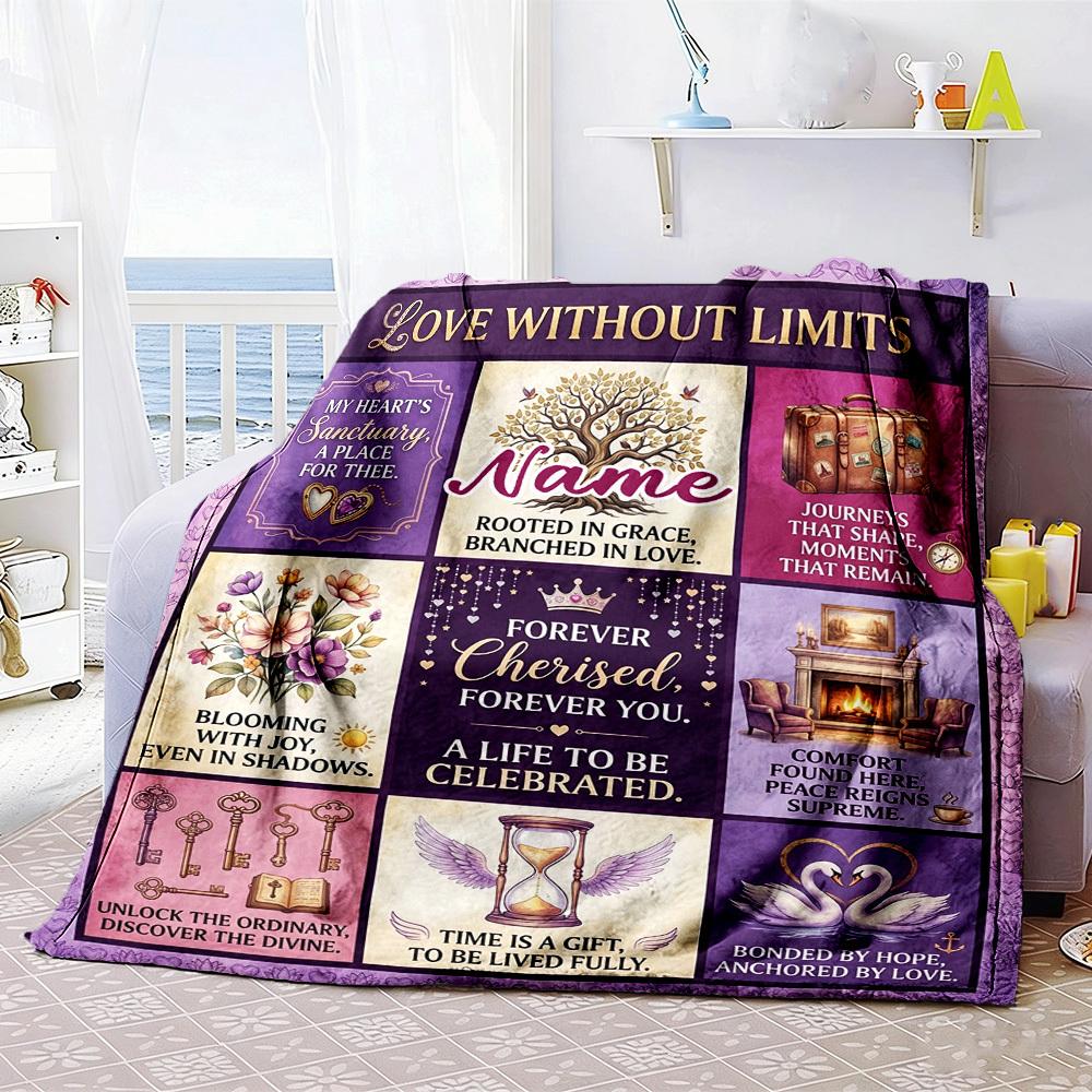 Wildlife Collage Home Customize Your Name Blankets Comfortable Soft Lightweight Multiseasonal Blanket For Picnics Sofas Offices Beds Living Rooms