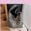 Urban Minimalist Polka Dot Leopard Print Pattern Canvas Tote Bag For Daily Use With Magnetic Closure And Interior Pockets