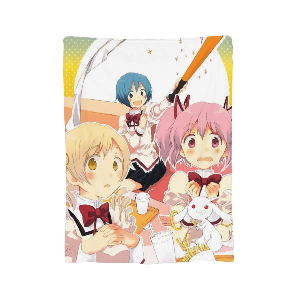 Puella Magi Madoka Magica Anime Blankets Fleece Summer   Multifunction Ultra-Soft Throw Blankets for Bedding Office Quilt