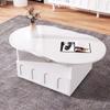 Living Room Table, Coffee Table with Drawers, Side Table with Storage Compartments, Cloud Shape
