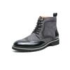 Plus Size Men's Autumn/Winter Leather Chelsea Boots - British Style High-Top Fashion
