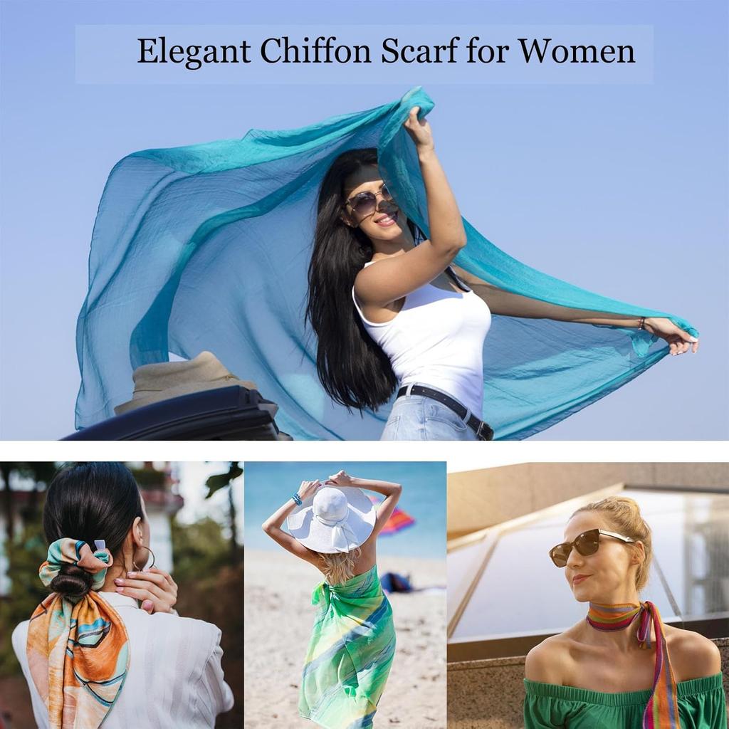 Chiffon Scarfs for Women Lightweight Scarf Shawl Fashion Scarves Sunscreen Shawls for Ladies