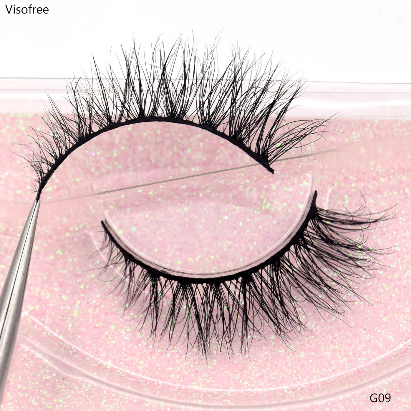 Visofree Норковые ресницы 3D Норковые ресницы Толстые ресницы ручной работы Полные — фото 14