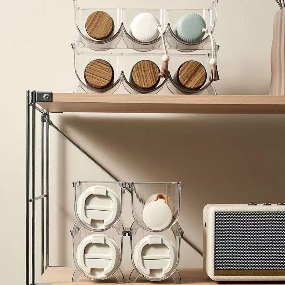 Plastic Cup Holder Anti-Fall Wine Display Rack Water Bottle Storage Rack Refrigerator
