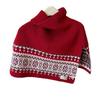 Pullover Fair Isle Style Knitted Shawl Thicken Neck Wraps Simple Jacquard Scarf  Women