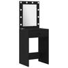 Makeup Table Set with LED Mirror and Shelf 2 pcs Black Oak Effect