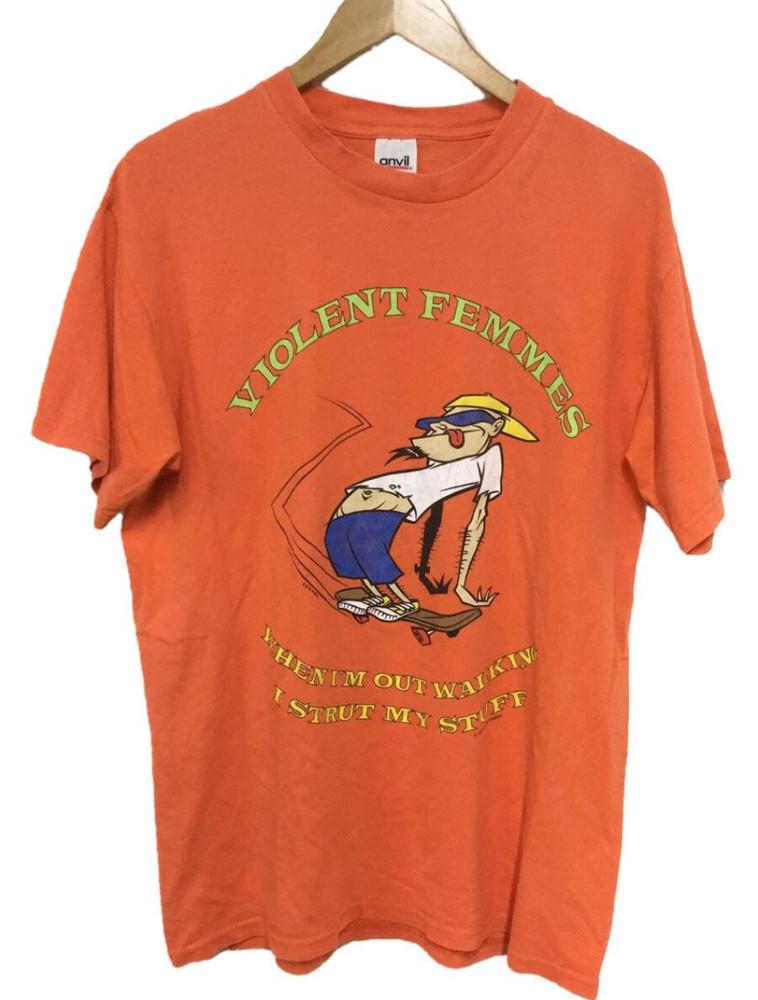 Violent Femmes Music Tour Orange  Cotton Full Size 86 Unisex T-Shirt XXXL