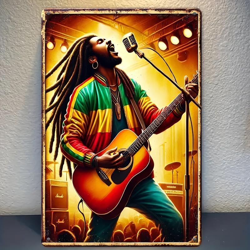 

Vibrant Reggae Guitarist Metal Sign HD Print Durable Iron Wall Art for Home Office Bar for Man Cave Garage Decor Eas aluminum 20x30cm