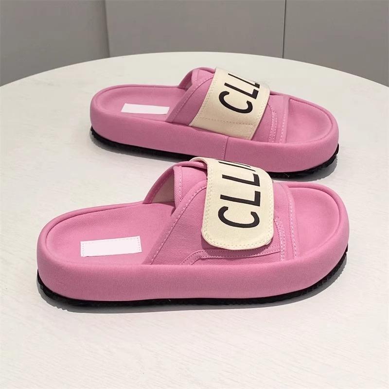 Francuskie piękne klapki na grubej podeszwie, idealne na lato 2025, nowa moda, super modne klapki plażowe dla kobiet w ciąży, chodzących po gównie