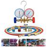 R410a 3Way AC Diagnostic Manifold Gauge Complete Set For R134A R410A R22 With Hose Adapters Quick Couplers And Can Tap