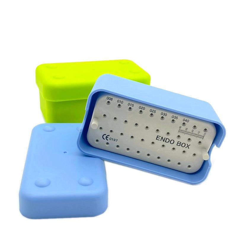 40 Holes Dental Plastic Endo Box With Ruler Files Bur Holder Blocks Stand Clean Autoclavable Sterilization Case Tools