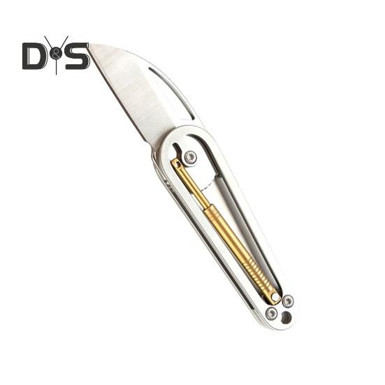 Stainless Steel Folding Cutter Heavy Duty Sharp Blade Pocket Size Cutter Packaging Mailing Box Opening Mini Portable Collapsible Cutting Tools