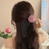 French Style Camellia Shark Clip Mesh Flower Claw Clip Simple Simulation Flower Hair Claw  Girl