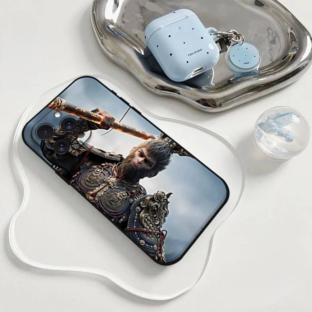 Black Myth Wukong Games Phone Case Phone Case For Iphone 17 16 15 11 13 14 Pro Max X Xr Xs Max 12mini Black Shell Cover Case