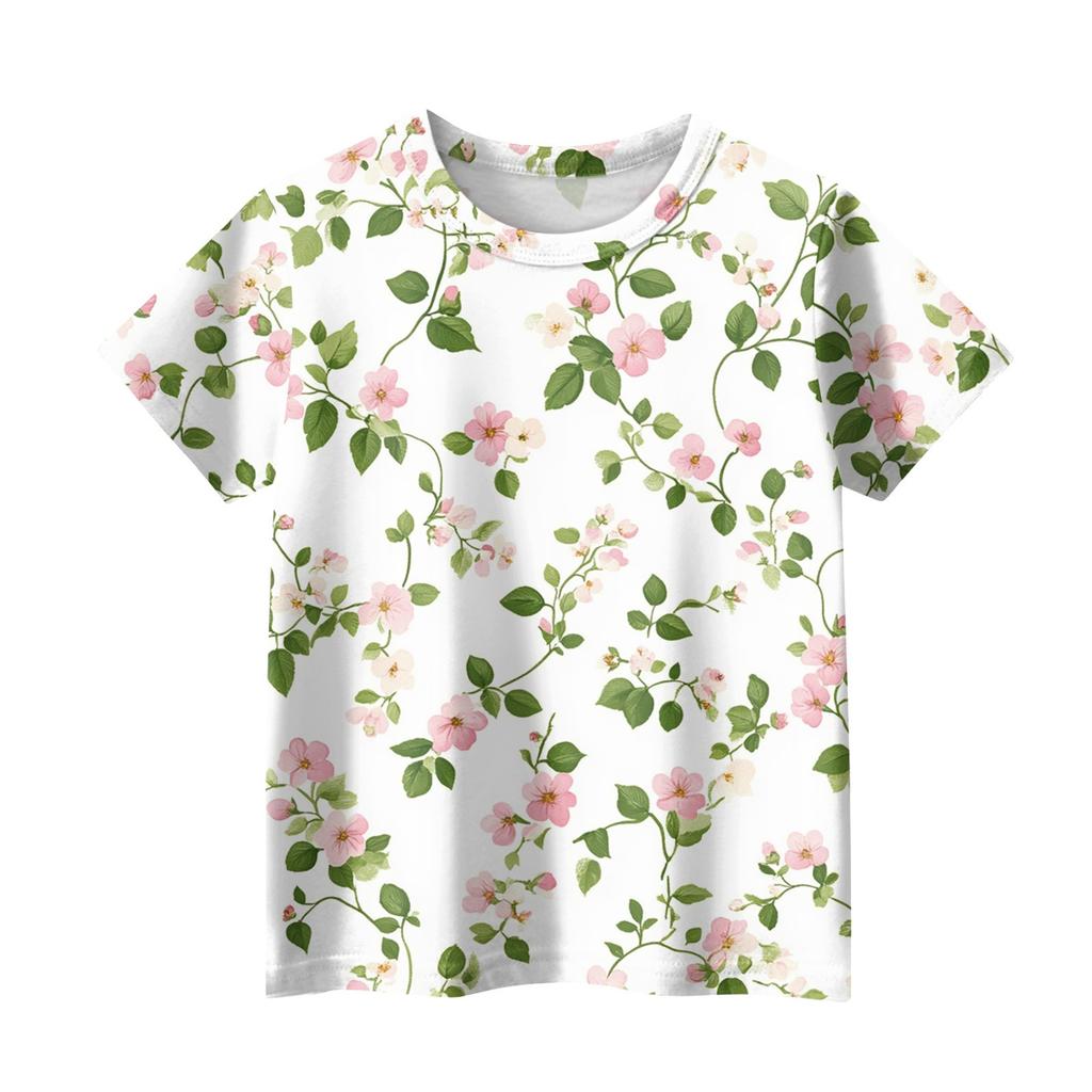 Dívčí chlapecká trička pro batolata Dětské top chlapecké a dívčí tričko s krátkým rukávem