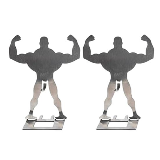 Yousheng Hot Dog Stand Tragbarer Edelstahl Muskelmann Hot Dog Halter zum Grillen von Würstchen Mais BBQ Zubehör Spülmaschinenfest Wiederverwendbar Geschenke