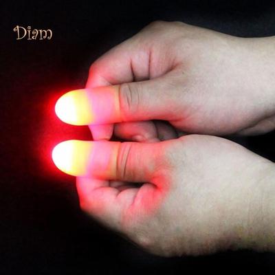 NO.KK 2Pcs Magic LED Battery Powered Thumbs Fingers Light Trick Prop Party Supply