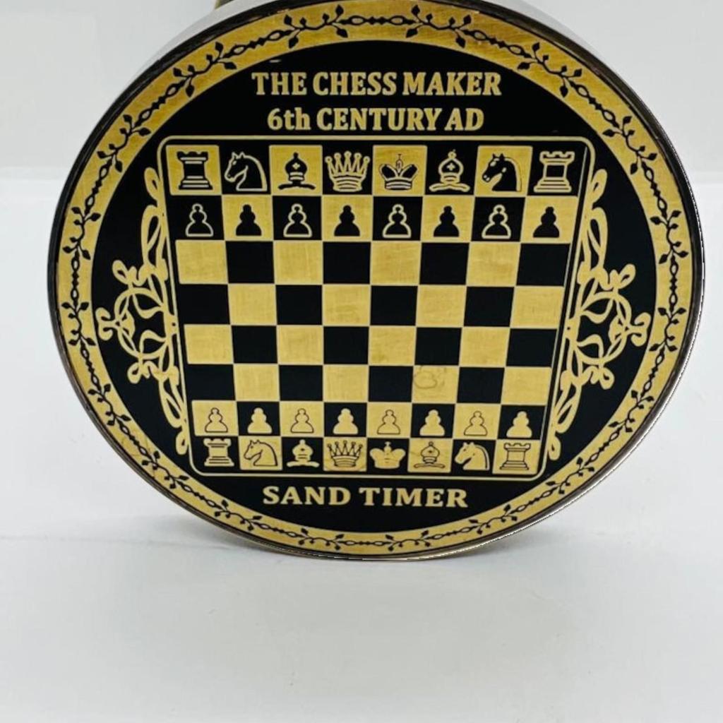 Strategic Elegance Brass Chess Sand Timer 16cm Height - A Unique Gift for Husband, Father's Day, Anniversary, and Halloween Celebrations