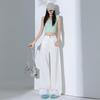 Women's White Tencel Wide-Leg Jeans - Summer 2025, High-Waisted, Loose, Floor-Length, Slimming.