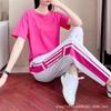 Sports Hong Kong style suit women's summer new high-end short-sleeved top straight-leg pants fashion casual loose two-piece set