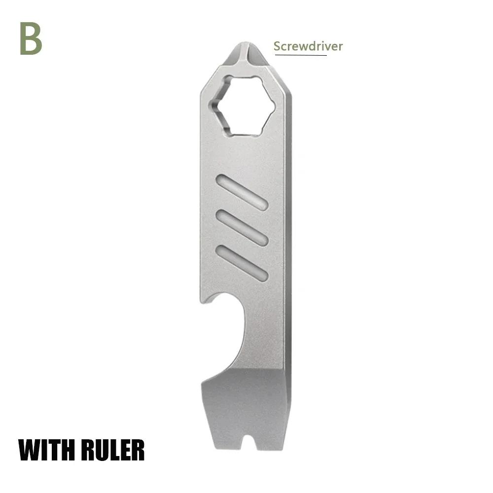 TC4 Titanium Crowbars Alloy Multi Functional Mini Edc Keychain for Outdoor Survival Portable Bottle Opener Pry Batch Head Hole