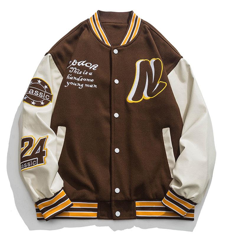

Spring and Autumn Men s New Baseball Uniform Jacket Casual Sports Hong Kong Style Handsome ins Loose Student Jacket Men 3XL