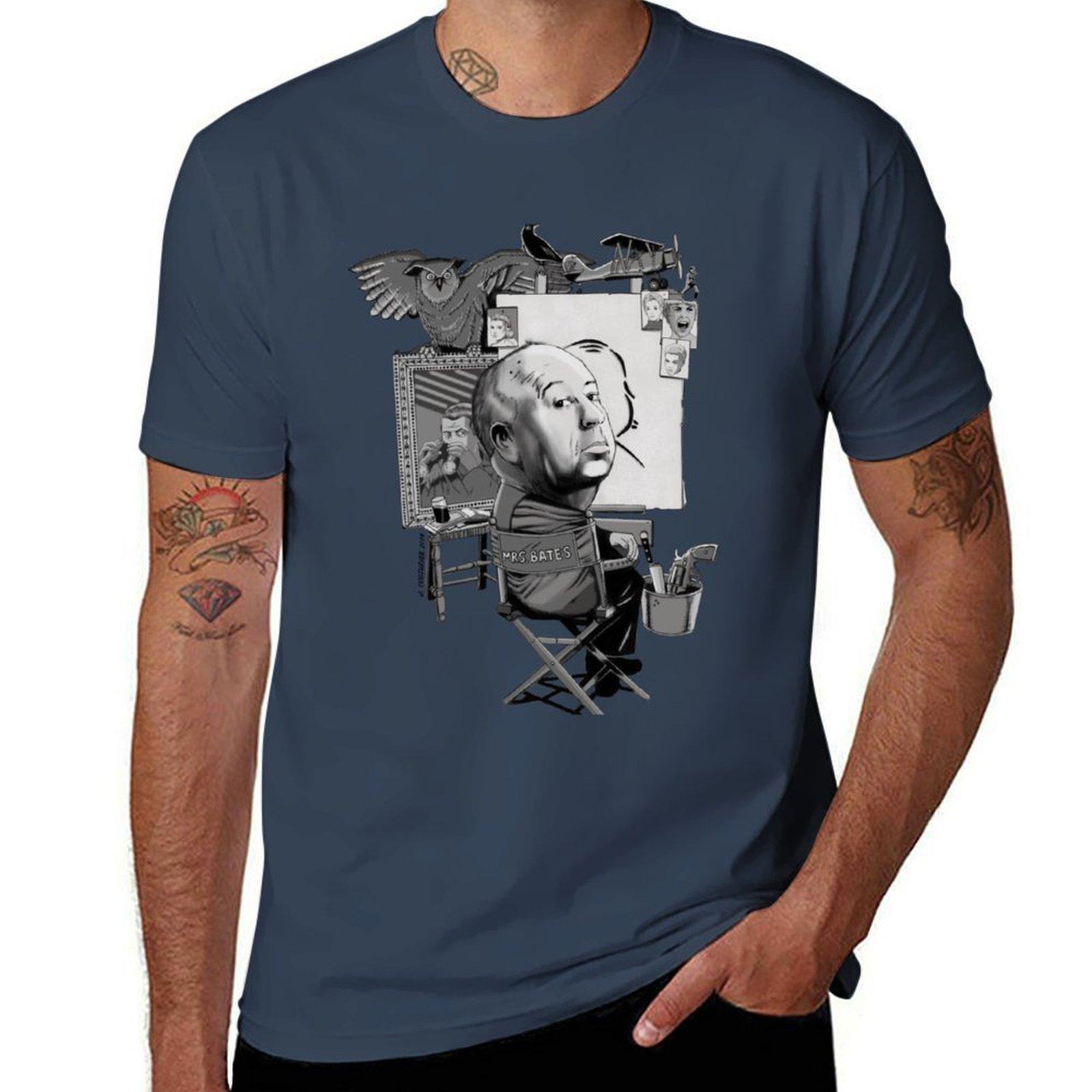 Alfred Hitchcock Tshirt Large Size Loose Casual Tee S