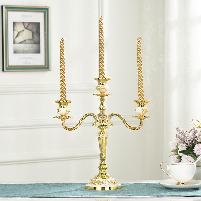 European Style Silver-Plated Metal Candelabra for Weddings and Hotels