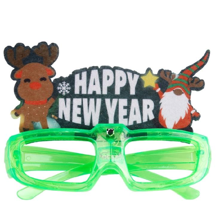 New Year Glasses Christmas Glowing Glasses Photo Props for Kids Teens Adult