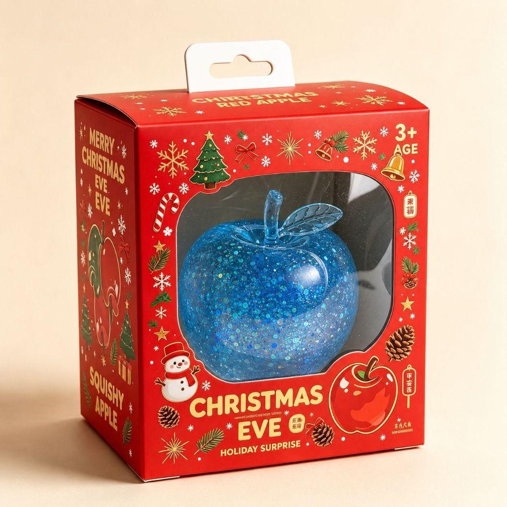 Soft TPR Christmas Squeeze Toy Transparent Mini Glitter Squeeze Ball Fidget Toy