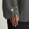 Stylish Bear Brooch Trendy Metal Bead Chain Brooch INS Style Suit Hanging Ornament  Bag Decoration