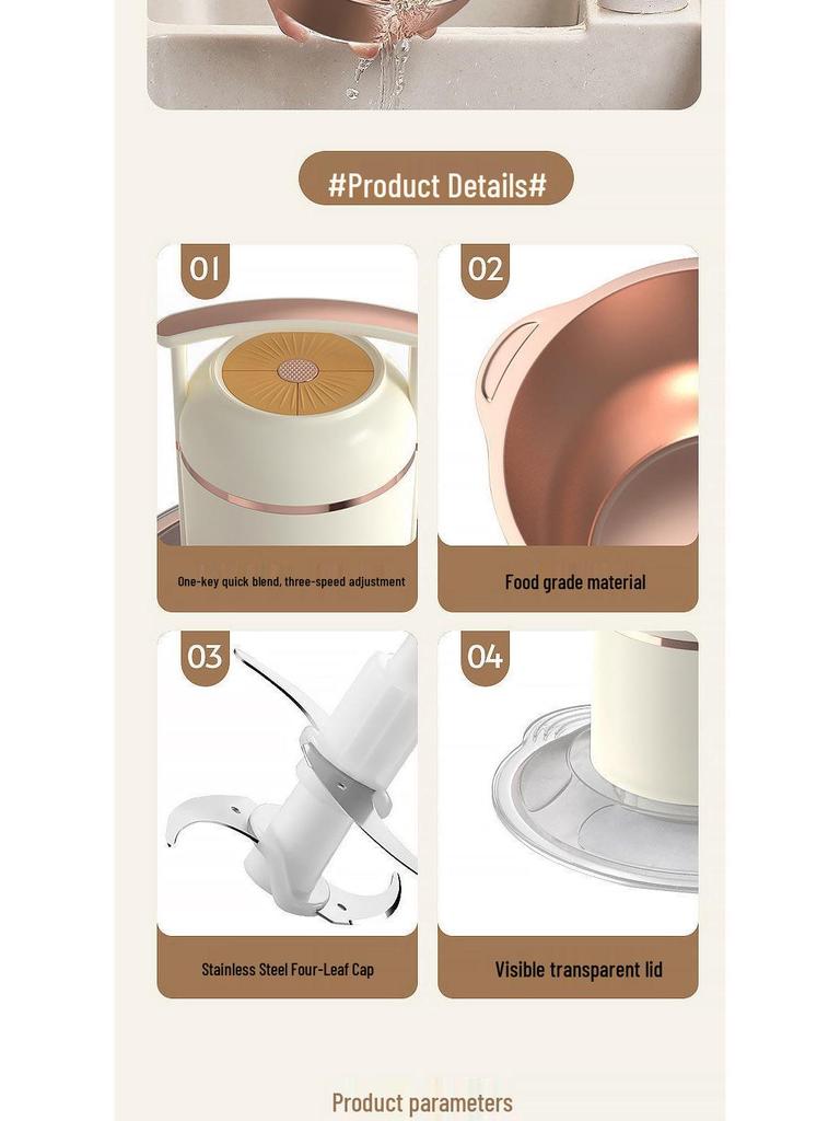 Stainless Steel Electric Meat Grinder & Vegetable Chopper - Multifunctional Household Food Processor