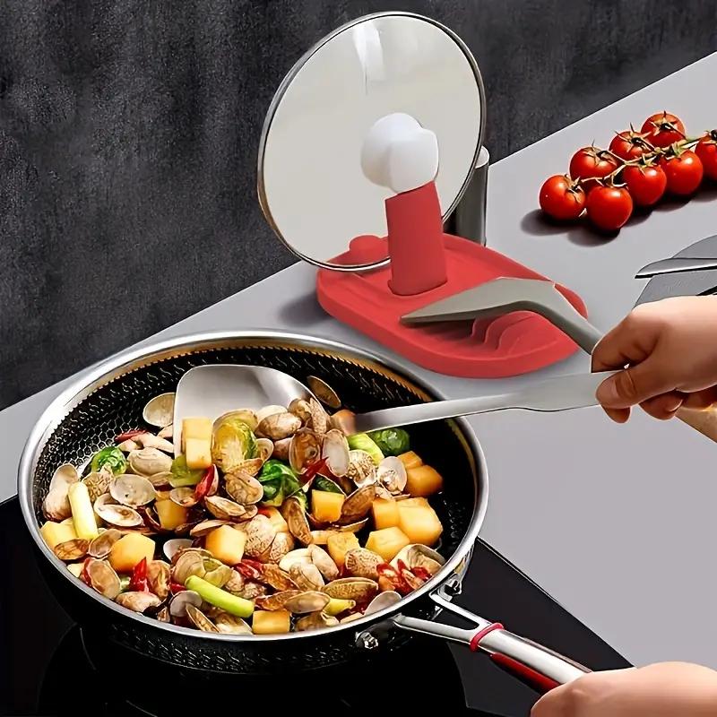 Folding Pot Lid Rack Spoon Rack Kitchen Cooking Tools Multifunctional Rack Heat Resistant Storage Rack Kitchen Accessories