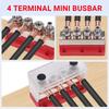 Battery Bus Bar 600A 48V Nickel Plated Copper 4X M10 Studs Heavy Duty Distribution Block For Truck RV Marine Ground Red Black